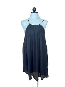 Mini Vestido Abercrombie & Fitch de Gasa Negro Talla XS Hombro Abierto - Imagen 1 de 5