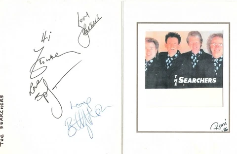 MEMBERS OF THE BAND "the SEARCHERS" Autographed photo sleeve signed W/COA Cover