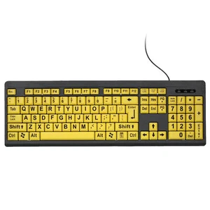 Kabelgebundene USB-Großdruck-Computertastatur für Benutzer mit Sehschwäche F3S2 - Bild 1 von 10