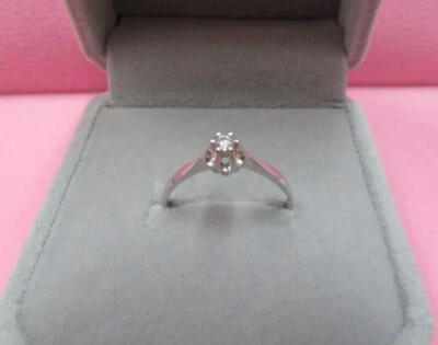  18k 纯金钻石单颗订婚戒指 尺寸 6.25-6.5 — 第 1/4 张图片