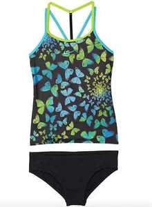 Nike L29403 Girl's Butterfly T Cross-Back Tankini Set Size Medium - Picture 1 of 2