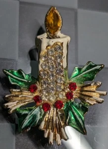 Broche NAVIDAD VINTAGE AÑOS 50 Velas y ramas Colección Privada - Imagen 1 de 3