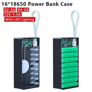 5W/10W Wireless Power Bank Case DIY Battery Box for 16 Slot 18650 Li-ion Battery - Picture 1 of 27