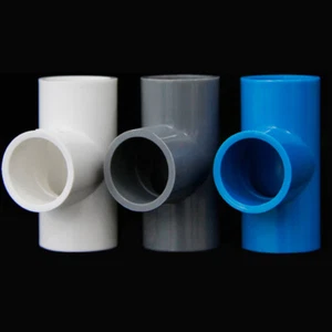 PVC Pipe Fitting Tee Socket ID 16-160mm T Piece Connector Adhesive Pipe Fittings - Picture 1 of 9