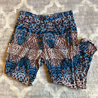 Elevenses Anthropologie Pants Women's Sz 8 Multicolor Pockets Roll Crop Hem Boho