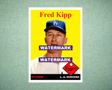 Fred Kipp Los Angeles Dodgers 1958 Style Custom Baseball Art Card