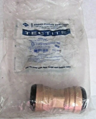 Tectite 10188013 - 1-1/4 in. Push Brass Coupling with Stop - Image 1 of 4