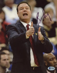 BILL SELF SIGNED AUTOGRAPHED 8x10 PHOTO KANSAS JAYHAWKS BASKETBALL BECKETT BAS - Picture 1 of 2