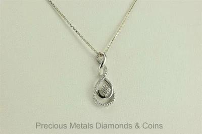 Sterling Silver 25mm x 11mm Diamond Infinity Colors In Rhythm Pendant 18" Chain  Foto 1 de 4