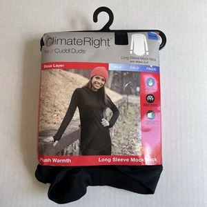ClimateRight by Cuddl Duds Black Base Layer Top XXL Long Sleeve Mock Neck Warm - Picture 1 of 8