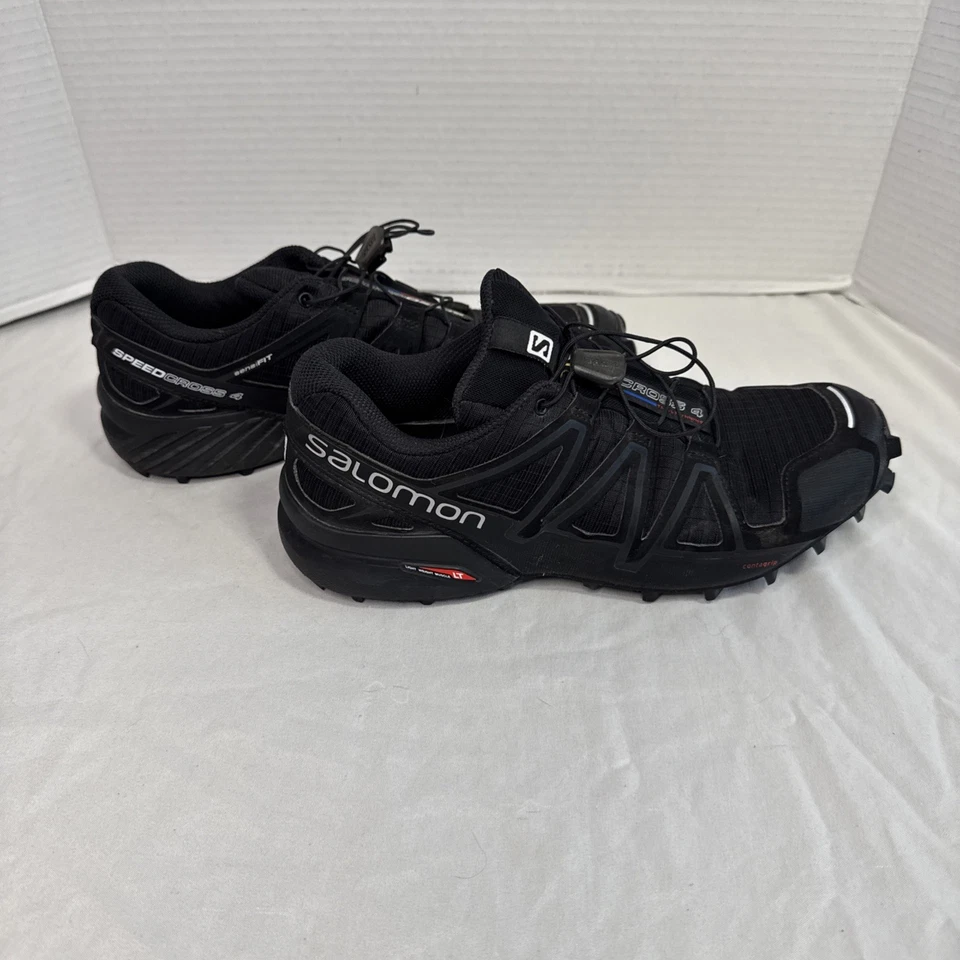 Salomon Speed Cross 4 Negro Para hombres Talla 8 Ortholite Trail Running Zapatos Contagrip Foto 1 de 4