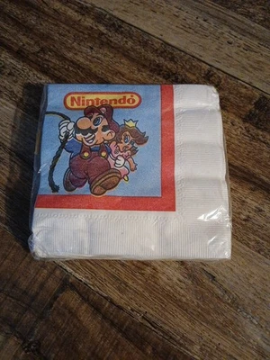 老式任天堂马里奥公主桃子生日派对午餐盒儿童餐巾纸16克拉  — 第 1/4 张图片