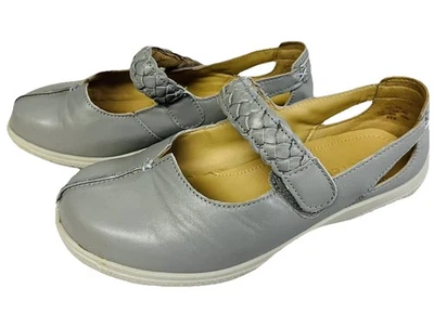 Hotter Shake Zapatos de Cuero Gris Guijarro 6.5 Cómodos Pisos Mary Jane Foto 1 de 4