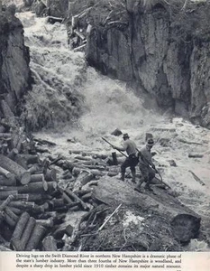 Swift Diamond River NH Driving Logs For Lumber PHOTO FROM BOOK 1940s Rare - Picture 1 of 1