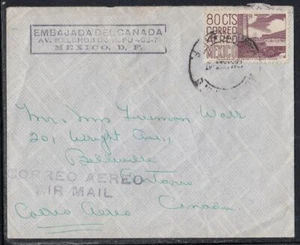 México - Mayo 1961 Cubierta de correo aéreo a Canadá - Imagen 1 de 2