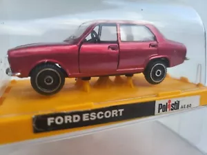 Diecast Metal 1970's Polistil-Italy 1:43 FORD ESCORT mint in original plexiglass - Foto 1 di 6