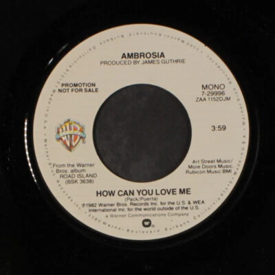 AMBROSIA: how can you love me / mono WB 7" Single 45 RPM - Image 1 of 2