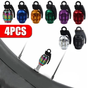 4PCS Car Tire Wheel Valve Stem Caps Set Metal Grenade Bomb Air Dust Covers Caps - Picture 1 of 23