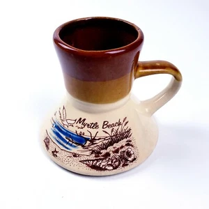 Vintage Myrtle Beach No Spill Keramik Reisebecher breiter Boden rutschfest Armaturenbrett Becher - Bild 1 von 7