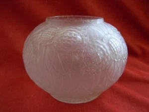 A. HEUNEBELLE, JARRÓN FRANCÉS ART DECO DE VIDRIO ESMERILADO, FLORES ESTILIZADAS, AÑOS 30. - Imagen 1 de 17