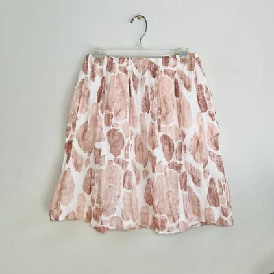 W BY WORTH WOMEN'S PINK & WHITE WATERCOLOR PRINT SKIRT SIZE 2 - Image 1 of 4