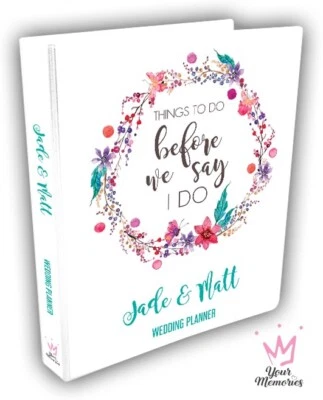 PERSONALISED Bespoke Wedding Planner Organiser Diary / Engagement gift / To do - image 1 of 4