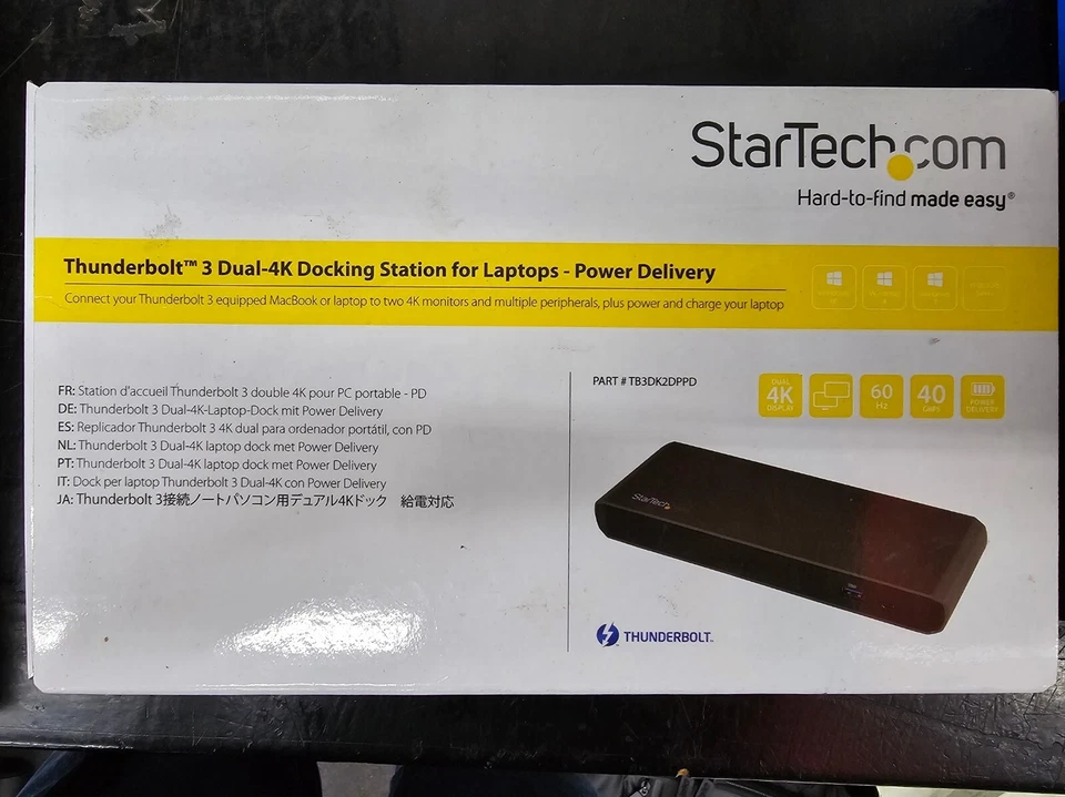 StarTech TB3DK2DPPD Thunderbolt 3 Dock DisplayPort Docking Station - Black/Gray - Image 1 of 1