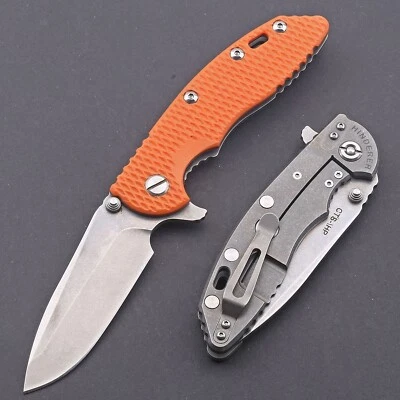 Ceramic Ball Bearing Flipper Fast Open Titanium G10 Handle Pocket Tactical Knife - Image 1 of 4