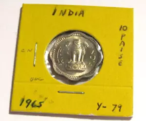 India 1965 10 Paise unc Coin - Picture 1 of 5
