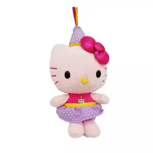 Hello Kitty Birthday Plush 6" Sanrio Just Play 2016 Party Hat Dress Stuffed Pink - Picture 1 of 8