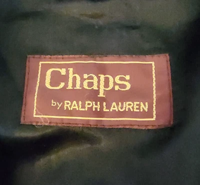 Gabardina Ralph Lauren Chaps negra vintage para hombre talla 42 forro largo de lana Foto 1 de 4