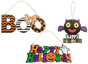 3x Hanging Halloween Sign - Happy Halloween - 1 of each Design - Picture 1 of 1