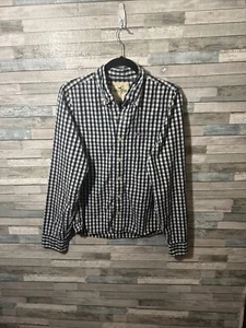 Men's Hollister Blue Plaid Dress Shirt  - Picture 1 of 7