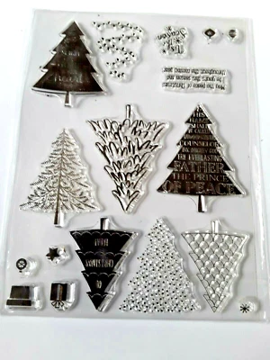 A5 Stempel Tannen mit Stanzschablonen - Bild 1 von 3