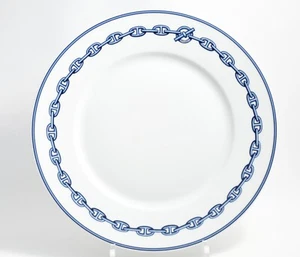 Hermes Chaine D'ancre Dinner Plate 27 cm blue porcelain dinnerware 10.6” 015 - Picture 1 of 9