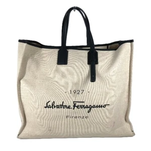 Salvatore Ferragamo vintage 1927 Logo Tote Bag Big Travel Bag - Picture 1 of 15