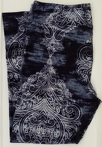TC LuLaRoe Tall & Curvy Leggings Paisley Damask Tie Dye Navy Blue NWT X04 New - Picture 1 of 6