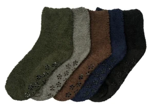 6 Pair Super Soft Winter Non Skid Cozy Fuzzy Plain Slipper Plush Socks 9-11 Lot - Picture 1 of 2