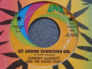 DEMO PROMO-JOHNNY GARRETT & THE RISING SIGNS-GET AROUND DOWNTOWN GIRL-UNI - Picture 1 of 2