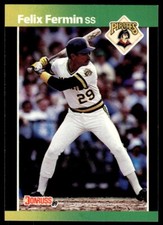 1989 Donruss Baseball Card Felix Fermin Pittsburgh Pirates #565
