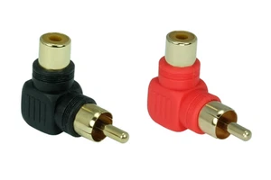 2 Stück 90° Winkel Cinch-Adapter | Cinch-Stecker auf Cinch-Kupplung - Bild 1 von 1