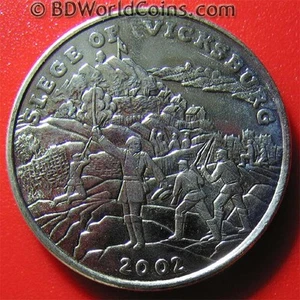 2002 LIBERIA $5 THE BATTLE SIEDGE OF VICKSBURG 1863 US CIVIL WAR HISTORY 31.5mm - Picture 1 of 2