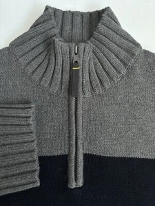 Nautica Jeans Co. Men's XL NWOT Navy Gray 1/4 Zip Cotton Knit Pullover Sweater - Picture 1 of 13