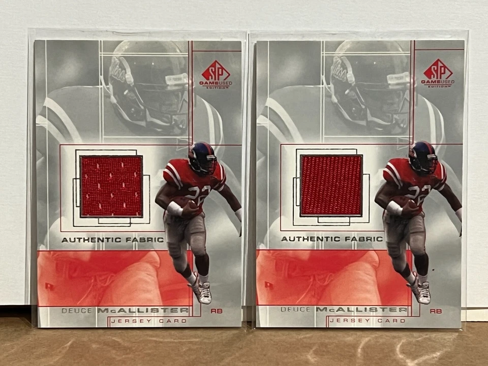 Deuce McAllister 2001 SP Game Used Rookie Authentic Fabric Solid Red Jersey #DM - Image 1 of 1