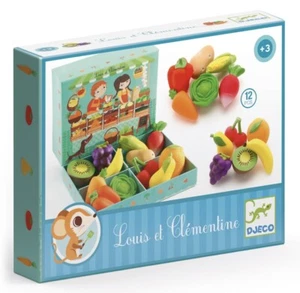 Juego de comida para jugar frutas simuladas con caja de almacenamiento de exhibición de tienda de plástico suave 3+ Djeco - Imagen 1 de 2