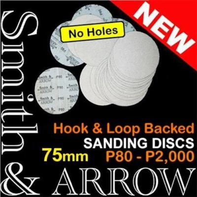 75mm HOOK AND LOOP SANDING DISCS 3" PAD SANDPAPER ORBITAL SANDER WOOD METAL # - image 1 of 3
