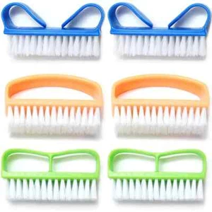 (6 Pack) Fine Handle Grip Nail Brush - Fingernail Scrub Cleaning Brushes Nail - Picture 1 of 7