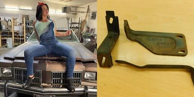 HEADER PANEL / GRILL MOUNT BRACKETS - 3 PCS - 1975 OLDSMOBILE 98 75ON1-9A4 - Image 1 of 4