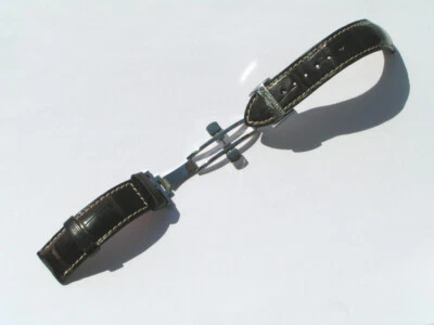 Correa de reloj de cuero Longines 19 mm L682101353 con hebilla de despliegue I449 Foto 1 de 4