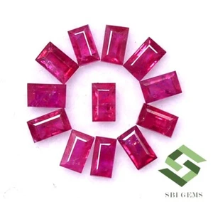 Lote de 12 piezas piedras preciosas sueltas Birmania corte baguette rubí natural 1,01 CTS - Imagen 1 de 5